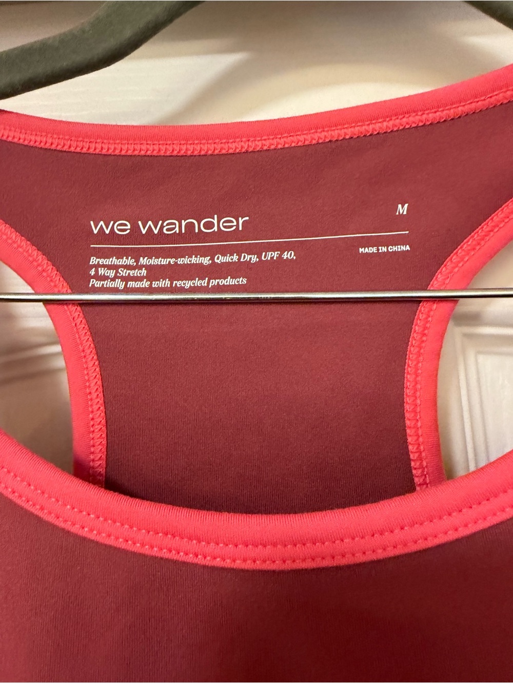 Wander Maroon Sports Tank with Coral Trim - like new - Medium